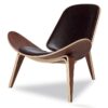 chaise design marron bois noyer