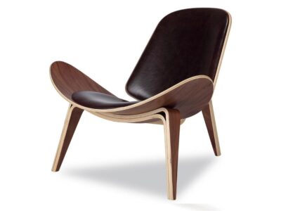 chaise design marron bois noyer