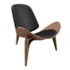 chaise noir et bois noyer