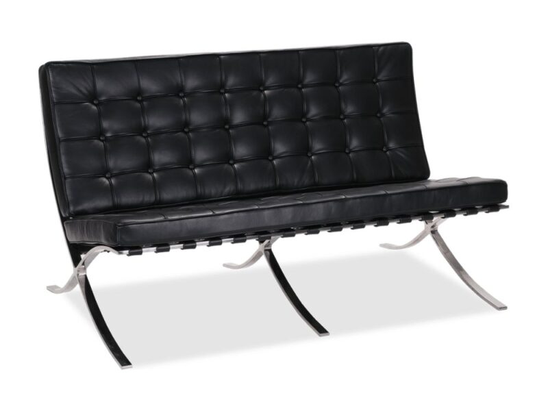 fauteuil 2 places cuir noir