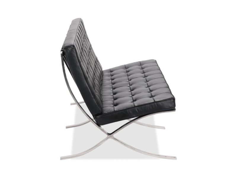 fauteuil 2 places cuir noir ultra design pas cher