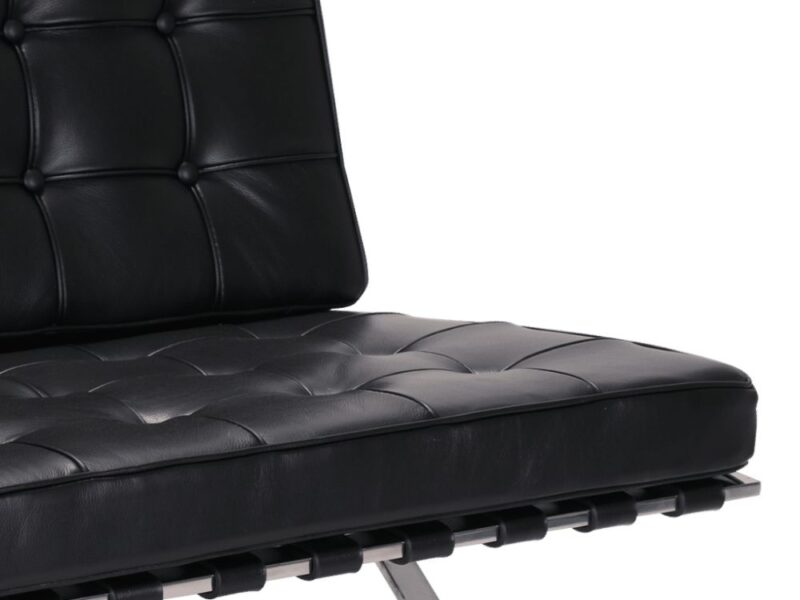 fauteuil 2 places ultra design cuir noir veritable