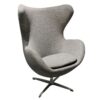 fauteuil design oeuf sur pied gris