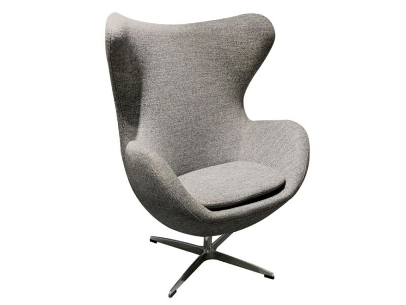 fauteuil design oeuf sur pied gris