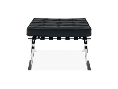 repose pied en cuir noir design