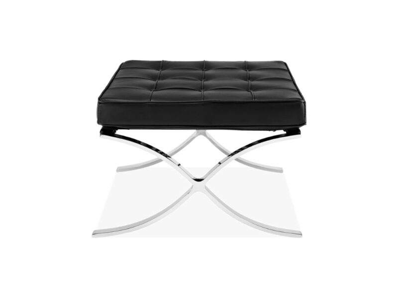 repose pied en cuir noir design moderne