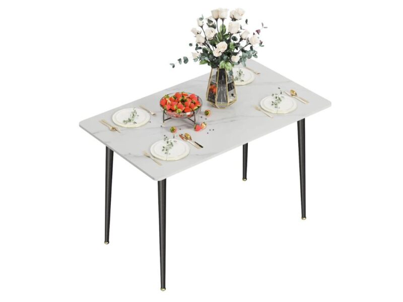 table a manger ceramique blanche design