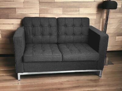 canape 2 places design gris design laine