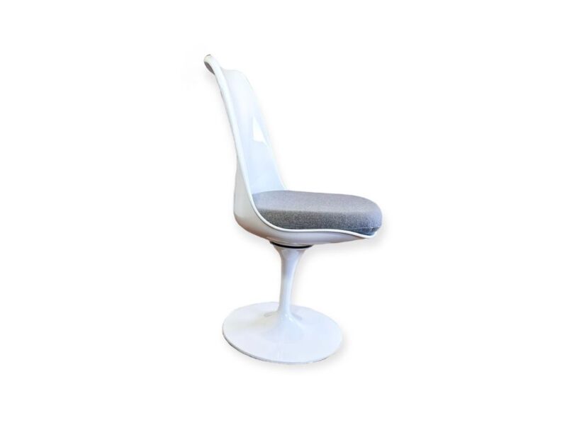 chaise tournante design grise blanc