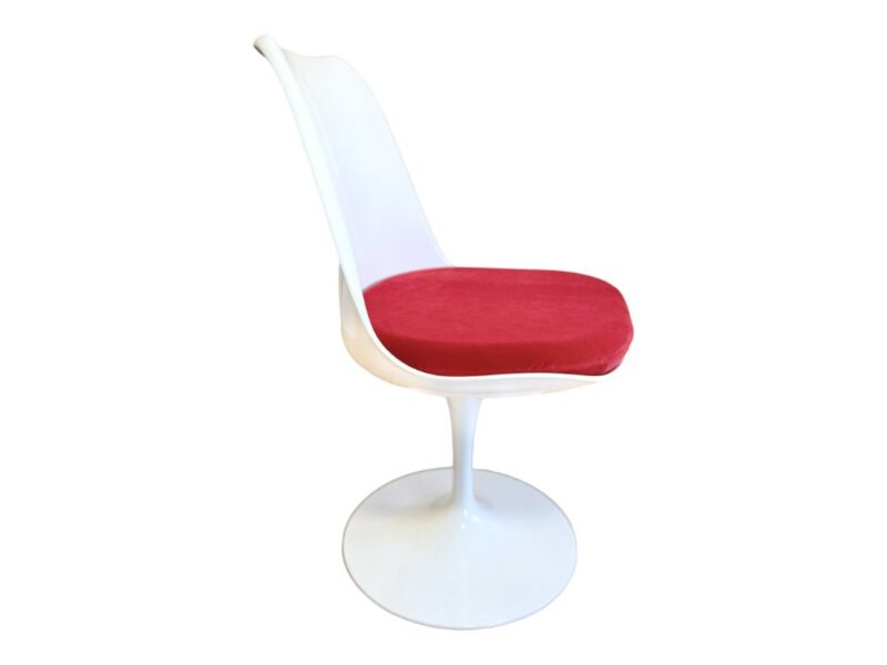 chaise tournante design rouge blanc