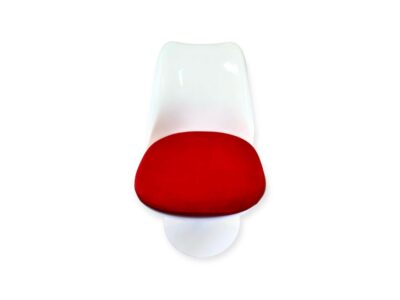chaise tournante design rouge blanche pivotante