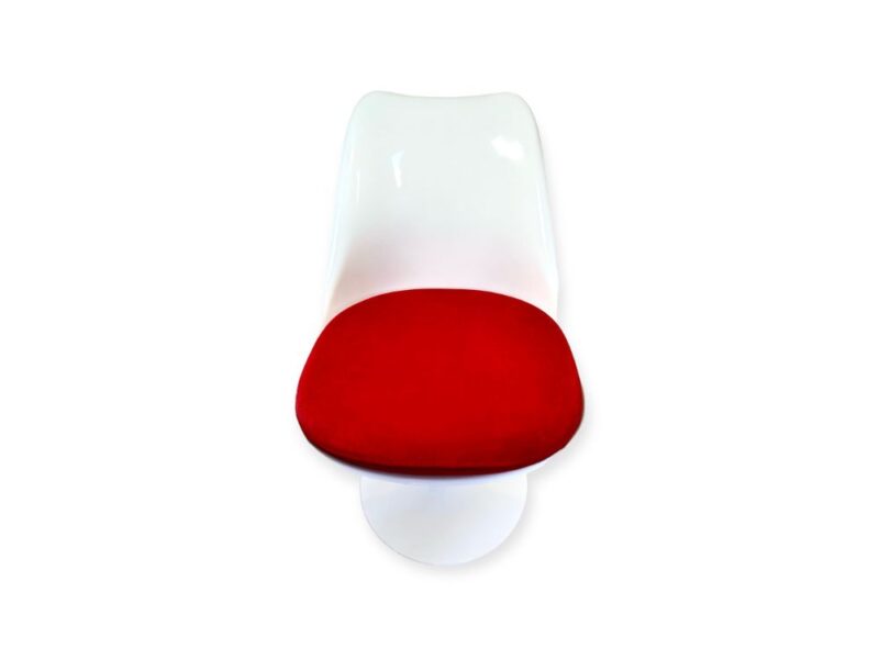 chaise tournante design rouge blanche pivotante