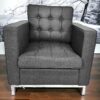 fauteuil design confortable gris fonce design moderne laine